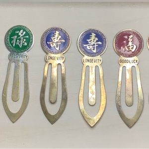 New vintage vintage metal bookmark (set of 3) prosperity longevity good luck